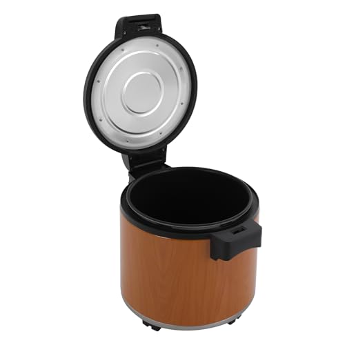 Electric Rice Warmer, 23L/6Gal Commercial Stainless Steel Electric Food Warmer with Rice Spoon & Cover Heavy Duty Rice Warmer 100 Cups Adjustable Warm Function Only (Brown) - color: Brown