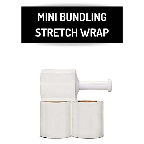 PSBM Pre-Stretched Mini Stretch Wrap, 12 Pack, 5 Inch x 1000 Feet, Clear, Small Plastic Cling Film for Pallets Moving Storing - size: 5 Inch
