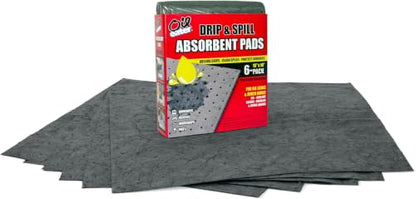Oil Eater Drip&Spill Universal Pads-Absorbs Liquids | Soaks Oil,Grease, Coolant and Water-Based Fluids-Car, Truck, RV, Motorcycle and Tools, Grey, 15" x 18", AOA-BPL006-GREY, 6 Count (Pack of 6) - size: 15" x 18" (Pack of 6), style: 6-Pack-Grey