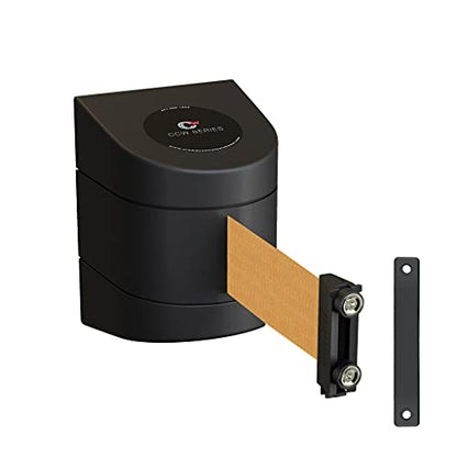 Crowd Control Warehouse Magnetic Wall Mount Retractable Belt Barrier, Brown - color: Brown, size: 15