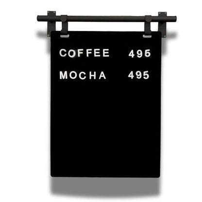 Hanging Menu Contemporary Style Chalkboard Sign, Metal Menu Display 22x28 Magnetic Surface Cafe Bar Sign for Business Price Menu (Black) - color: Black Frame/Black Board