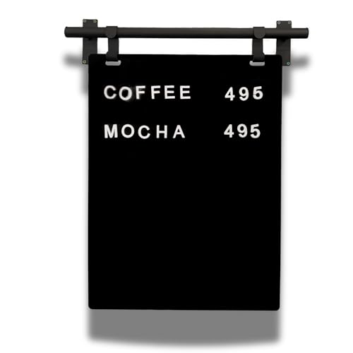 Hanging Menu Contemporary Style Chalkboard Sign, Metal Menu Display 22x28 Magnetic Surface Cafe Bar Sign for Business Price Menu (Black) - color: Black Frame/Black Board