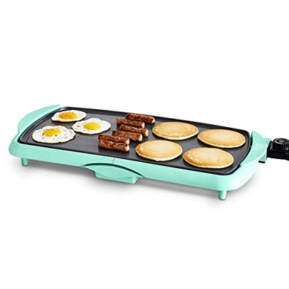 GreenLife 20" Extra Large Electric Griddle, Turquoise - color: Turquoise