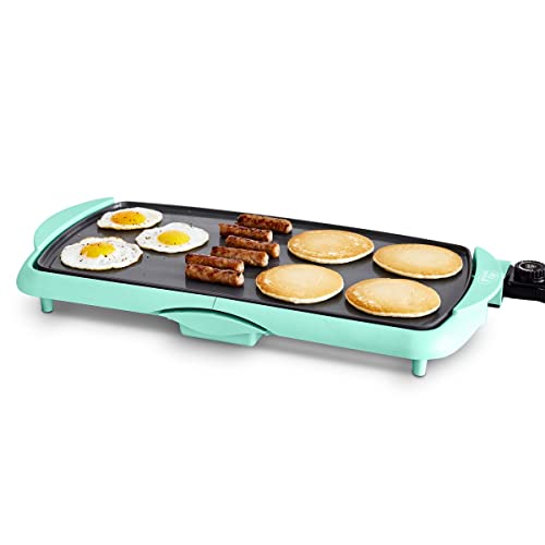 GreenLife 20" Extra Large Electric Griddle, Turquoise - color: Turquoise