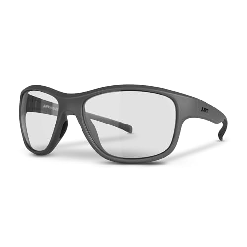 LIFT Delamo Safety Glasses, Medium–Large Fit, ANSI Z87.1 Polycarbonate - color: Dark Grey/Clear, size: One Size