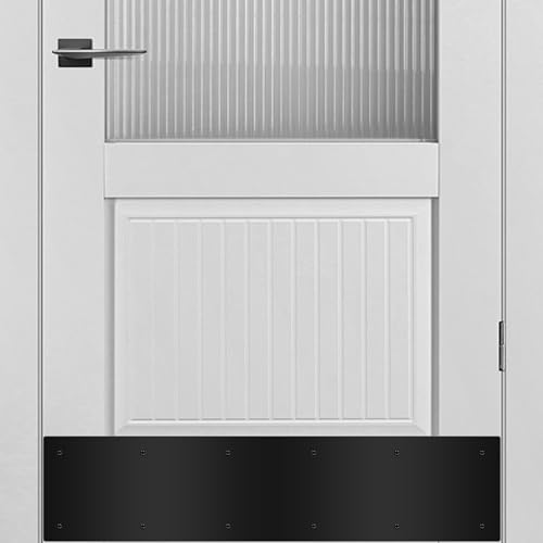2pcs 34×8Inch Aluminum Door Kick Plates for Exterior Doors – Decorative Protection to Prevent Damage from Kicking – Stylish and Durable Door Kick Plate(Black) - color: 34"x8"-2pack-Black