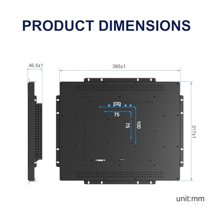 Multi-Touch Industrial Monitor, 1280x1024 17 Inch Open Frame Capacitive Touch Screen, HD-MI,VGA Inputs, VESA Wall-Mount Installation Touch Monitor for Kiosk Industrial Automation - size: 17.0