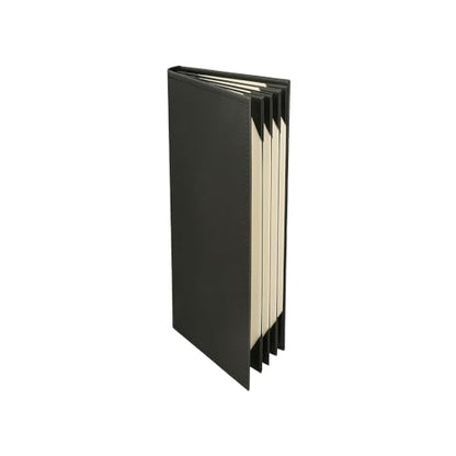 Prestine Menu Covers Made of Premium Faux Leather (10-Pack) - 5.5" x 11" - 8 Views - Black - Restaurant Menu - Wine List - Bar Menu - size: 5.5”x11” - 8 Views