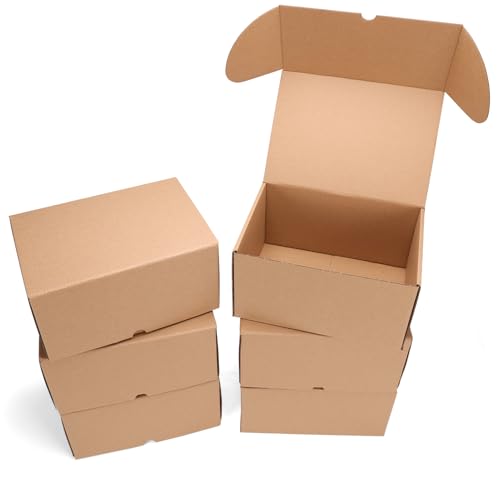 10x7x5 inch Cardboard Shipping Box, Set of 6 Packaging Boxes, Brown - color: Brown, size: 10x7x5 inch 6 Pack