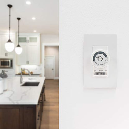 UltraPro in-Wall Mechanical Timer Switch, 24hr, 30min Intervals, White