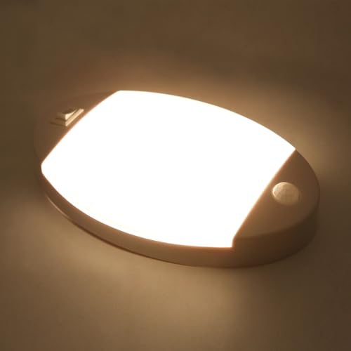 Facon Oval RV Motion Sensor Light - 4W 280LM Warm White (3400K) 12V RV Interior Lighting, LED Ceiling Dome Lights for RV Camper Motorhome Boat - size: Switch with Motion Sensor, 1 Pack