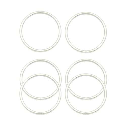 40pcs 4 Sizes O Rings Welded Strong Metal Heavy Duty Round Ring for Pet Collars Buckle Belts Strap Webbing Sewing - color: 2"(50mm) Silver 6pcs