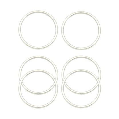 40pcs 4 Sizes O Rings Welded Strong Metal Heavy Duty Round Ring for Pet Collars Buckle Belts Strap Webbing Sewing - color: 2"(50mm) Silver 6pcs