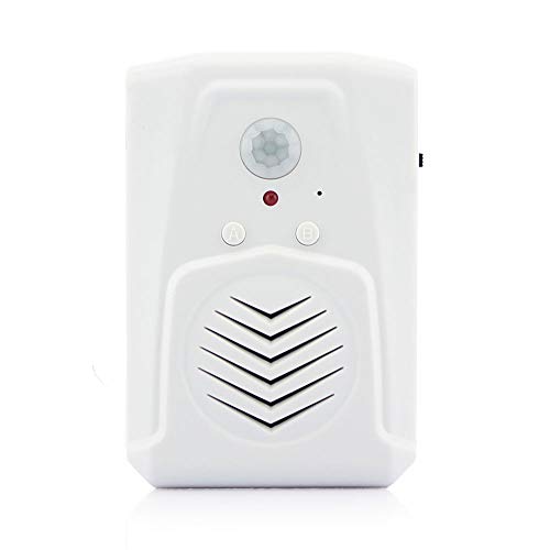 Infrared Motion Sensor Activated Sound Speaker Built with Microphone Record one Voice for Shop Sale, Garage Door Alert, Greeting Visitor Door Chime, Security Reminder
