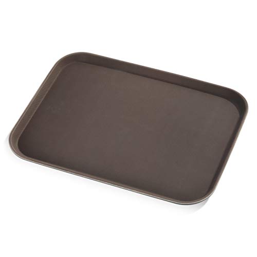 New Star Foodservice Restaurant Grade Non-Slip Tray, Plastic, Rubber Lined, Rectangular (Brown, 15-Inch x 20-Inch) - color: Brown, size: 15-Inch x 20-Inch