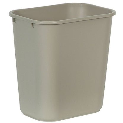 Rubbermaid Commercial Standard Series Wastebaskets, 15" x 10.3" x 14.4", Beige