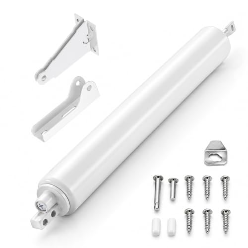Screen Door Closer, 1Set Pneumatic Storm Door Closer, White