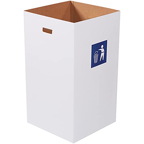 Box USA 50 Gallon 18" L x 18" W x 36" H 10-Pack Cardboard Trash Cans and Recycling Bins, Reusable or Disposable Pop Up Garbage Boxes for Parties, Outdoor Events, Heavy Duty, Waste - size: 50 Gallon 10-Pk, style: Waste