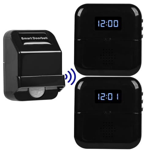 Wireless Motion Sensor Door Chime, Motion Detector Alarm Chimes, Entry Doorbell Indoor Motion Detector Buzzer Monitor for Home, Business, Store, Office (Black0102) - color: Black0102