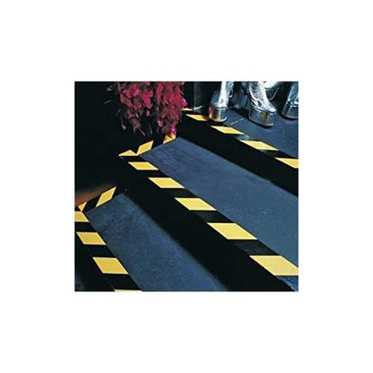 Tapix 2 Inch x 108 Feet Black & Yellow Tape Roll - Safety Stripe Waring Tape for Floor - Highly Adhesive Waterproof Hazard Tape for Floors, Walls, Staircase, Pipes, Equipment, Dangerous Area