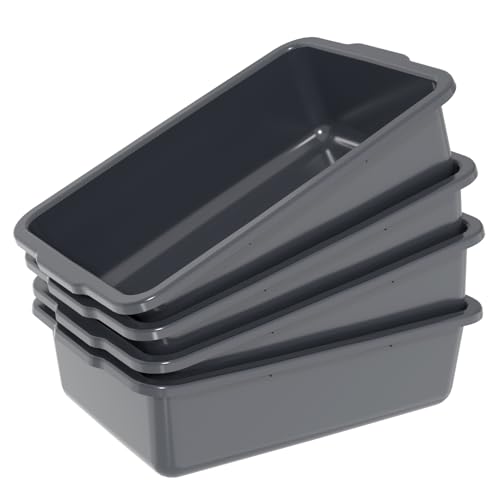 24 L Plastic Utility Bus Tub, Large Commercial Bus Boxes, 4 Packs - size: 24 L without Lid