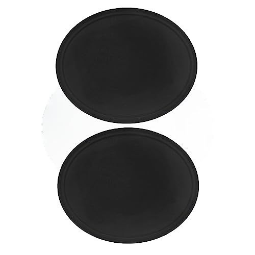 TrueCraftware- 22" x 27" Oval Serving Tray Fiberglass Black Set of 2- Oval Tray Non Slip Surface Plastic Food Meals Server Tray with Raised Edges for Home Kitchen Restaurant Cafeteria Bar Hotel - color: Black, size: 22" x 27" Oval