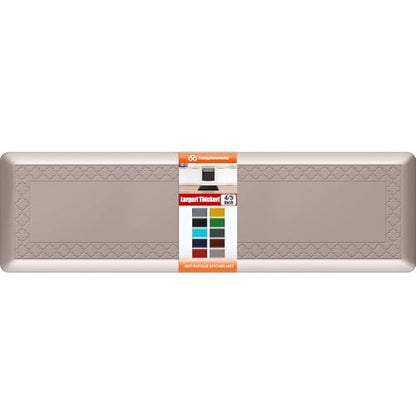 4/5 Inch Thicker Kitchen Mats Anti Fatigue Comfort Mat Standing Desk Rugs - color: Khaki, size: 60"L x 17"W x 0.8"Th