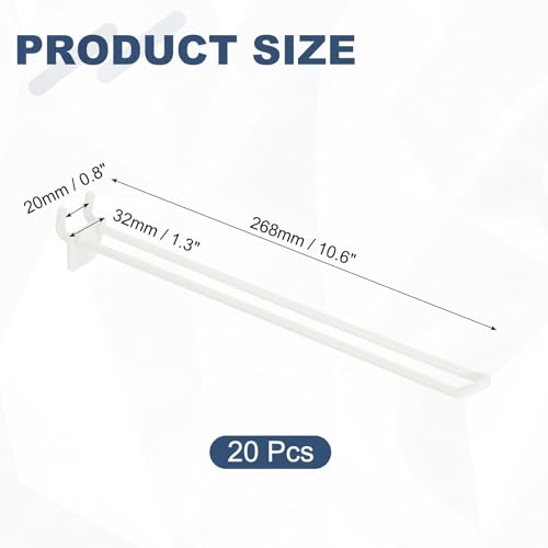 uxcell 20 Pcs Pegboard Hooks 10 Inch Durable Plastic Pegboard Display Hooks - size: 10 Inch