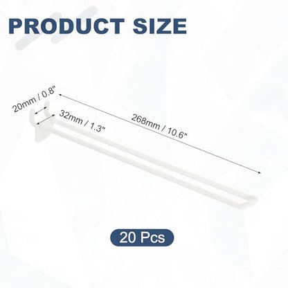 uxcell 20 Pcs Pegboard Hooks 10 Inch Durable Plastic Pegboard Display Hooks - size: 10 Inch