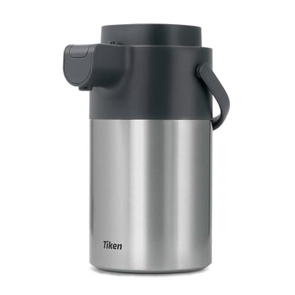 Tiken Airpot Coffee Dispenser with Pump - 102oz/3L Thermal Coffee Carafes for Hot Beverage - Stainless Steel Insulated Coffee Thermos Carafe, Silver - color: Silver, size: 102 Ounces
