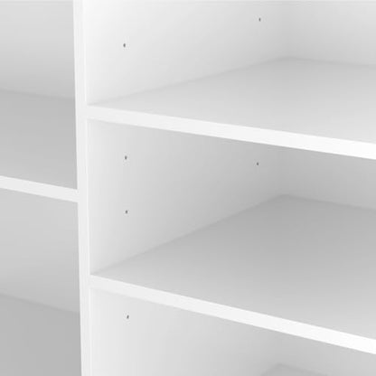 48”W * 20”D * 38”H - Cash Wrap Wood Counter - White Register Counter with 3 Heights Adjustable Shelf - color: White, size: 4 FT