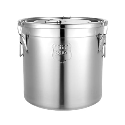 33L/5.55 Gal Stainless Steel Food Storage Container with Lid - size: 5.55 gal