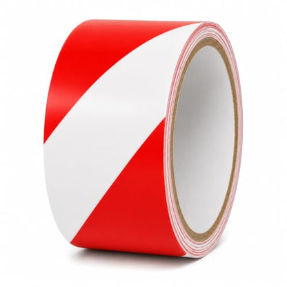 GGR Supplies Red & White Hazard Stripe Tape, 2 inches x 18 Yards - color: Red & White, size: 2 in. x 18 yds. (48mm)