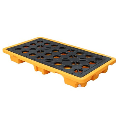 Spill Containment Pallet with Drain 26x14x4.7in 5.3Gal Capacity Spill Control for Countertop lab Chemical Containers Tabletop Garage Modular Nestable Easy (51x27x6in) - size: 51x27x6in