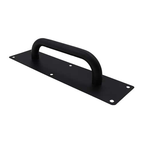 Pull and Push Plate Door Handle, Stainess Steel Door Handle Pull Plate,Black Door Pull Plate with Handle for Barn Sliding Commercial Wooden Composite Fire Door,11.81 * 3.15''2 PCS - size: 300*80mm/11.81*3.15'' Black