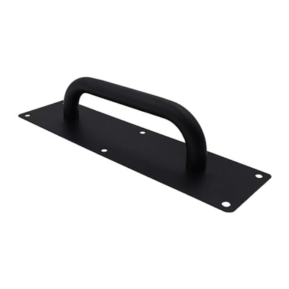 Pull and Push Plate Door Handle, Stainess Steel Door Handle Pull Plate,Black Door Pull Plate with Handle for Barn Sliding Commercial Wooden Composite Fire Door,11.81 * 3.15''2 PCS - size: 300*80mm/11.81*3.15'' Black