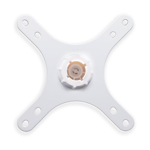 Kado Portable Monitor Stand Mounting Adapter Bracket Plate White, Wall Mount Arm Mount 17mm Ball Head to 100x100mm 75x75mm Universal, Tripod Camera Stand for Desktop Monitor Portrait/Landscape Mode - style: White