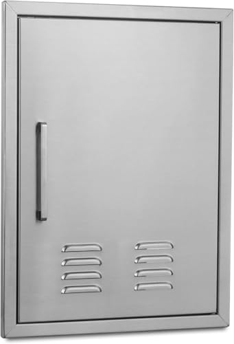 Outdoor Kitchen Doors, 17x23 Inch 304 Stainless Steel BBQ Access Door with Vent, Double Steel Doors for Outdoor Grill Island - size: 17W x 23H-Right