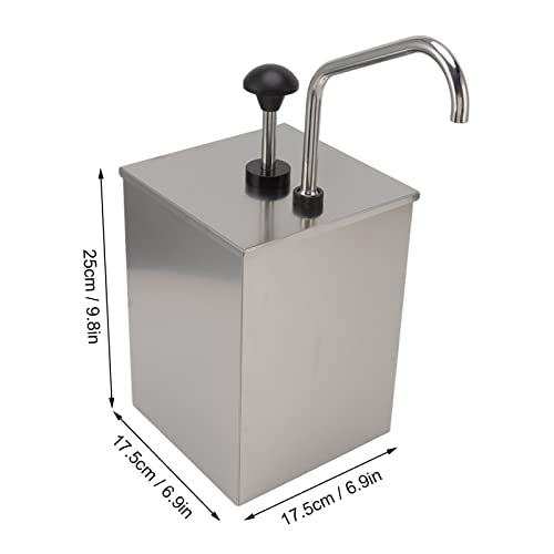 4L Soy Sauce Pump Dispenser Station Stainless Steel Single Hygienic Condiment Pump Sauce Pressing Pump for Commercial Kitchen Restaurant