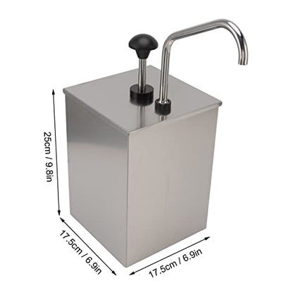 4L Soy Sauce Pump Dispenser Station Stainless Steel Single Hygienic Condiment Pump Sauce Pressing Pump for Commercial Kitchen Restaurant
