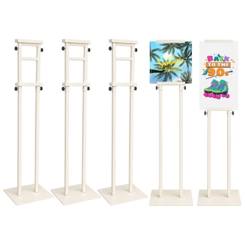 Honoson 5 Pcs Poster Stands for Display Heavy Duty Sign Holder, White - color: White