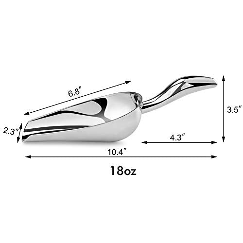 New Star Foodservice Stainless Steel Bar Ice Flour Scoop, 18-Ounce - size: 18-Ounce Stainless Steel