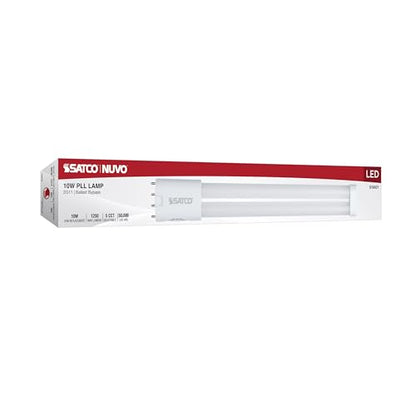 Satco S18421 10W PLL LED Lamp, 2G11 Base, Ballast Bypass Type B, Selectable CCT 3000K to 6500K Soft White to Daylight, 1180-1250 Lumens, Frost, 120-277V, Shatter Proof, 50000 Hours (2 Pack)