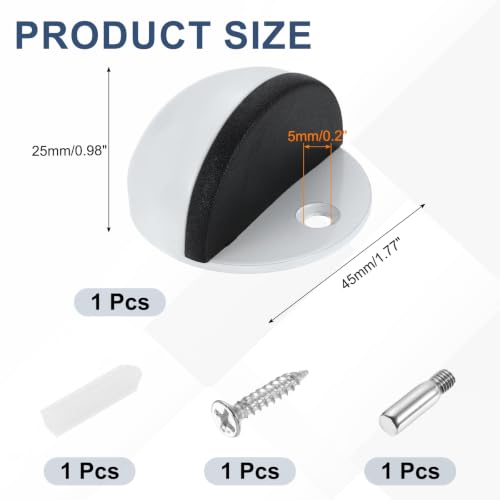 uxcell Low Dome Floor Door Stop, 45mm Dia. Stainless Steel Door Stopper - color: White