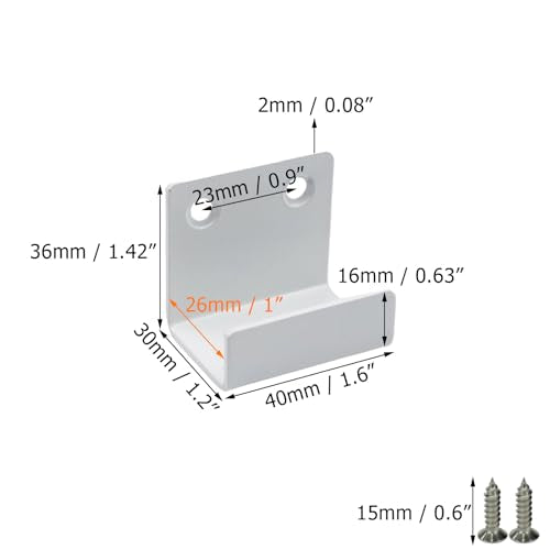 Coshar 10 Pcs Stainless Steel Hanger Bracket for Ceramic Tile Billboard - size: 25mm Inner Width(White)