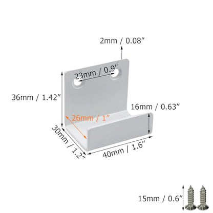 Coshar 10 Pcs Stainless Steel Hanger Bracket for Ceramic Tile Billboard - size: 25mm Inner Width(White)