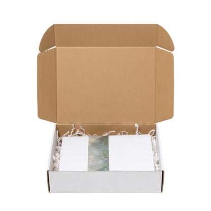 Wowxyz 12x9x3 Inches Shipping Boxes 30 Pack Corrugated Cardboard White Box - size: 12x9x3"