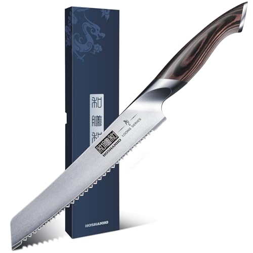 HOSHANHO Bread Knife 8 inch, Ultra Sharp Japanese Serrated Bread Knife - size: 8"