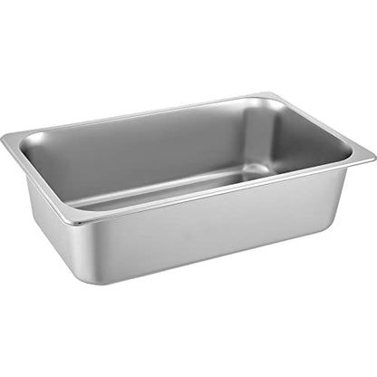 VEVOR 6 Pack Hotel Pans, Full Size 6-Inch, Stainless Steel Steam Table Pans，Anti-Jam Catering Trays for Steam Tables, for Home, Party, Restaurant, Hotel, Buffet - size: 1/1 Size, style: 6 inch Deep 6 Pack