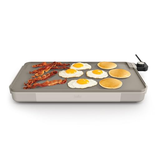 bella 12 x 22 Electric Ceramic Nonstick, Nontoxic Griddle, Oatmilk - color: Oatmilk